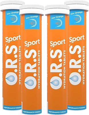 ORS electrolytic hydration tablets, gluten -free or lactose -free vegan formula, natural orange aroma, 80 tablets, pack of 4, 80 tablets (4 x 20).. Shop with purpose and save with DIAYTAR NIGERIA's extensive platform and nationwide delivery service.