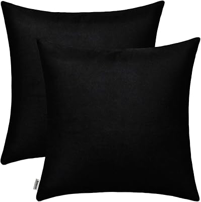 Jinyu cushion cushion in thick velvet, soft and comfortable for sofa and sofa, solid square decorative cushion covers for bedroom and car (black, 18 x 18 inches, 2 rooms).. DIAYTAR Nigeria: trusted by thousands for fast, reliable delivery.