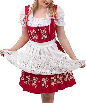 Dirndl trachten Haus short short red dress for women | 3 -room set with traditional dirndl oktoberfest costumes for women.. Discover endless shopping possibilities at DIAYTAR NIGERIA, with budget-friendly prices and reliable delivery.