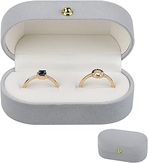 Velvet rings box for jewelry gifts, oval wedding medium, classic storage support for gifts, birthday, engagement party, birthday, light gray, can contain 2 rings.. Experience hassle-free shopping with DIAYTAR NIGERIA's user-friendly platform and prompt delivery service.