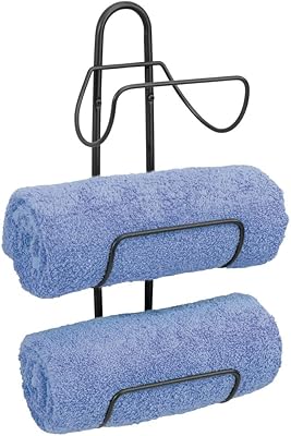 Mdesign - Modern metal decorative wall shelf with 3 levels for towel organizer and bathroom towels.. Your trusted marketplace, DIAYTAR NIGERIA offers comprehensive selection with budget-friendly delivery.