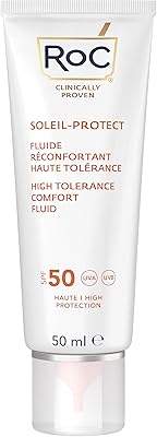 ROC - Sun -Protect Fluid High tolerance SPF 50 - UVA/B protection - Face hydrating - Hypoallergenic sunscreen - Sensitive skin - 50 ml.. DIAYTAR NIGERIA: Your one-stop e-commerce destination with affordable prices and nationwide delivery in 5-8 days.