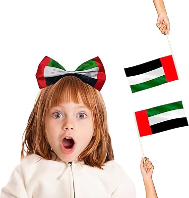 Hystyfu® Coiffing Flag of the United Arab Emirates with Large Papillon knot, flag banner of the United Arab Emirates with 2 flags waving the hand of the United Arab Emirates, for the National Day of the United Arab Emirates, the World Cup and the day of the flag (large butterfly knot of 22 cm).. Shop with purpose at DIAYTAR NIGERIA and receive products at unbeatable prices within the week.