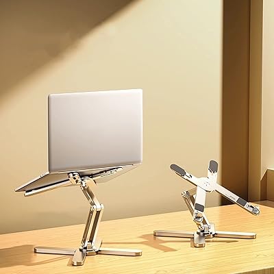 Laptop support in the form of x compatible with the desk height adjustable aluminum rotary base 360 ​​degrees 5 completely foldable swivel columns an easy storage.. Experience budget-friendly shopping at DIAYTAR NIGERIA, Nigeria's premier online marketplace with quick delivery.