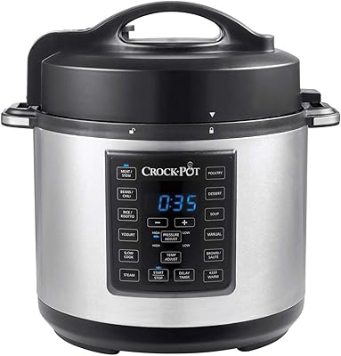 CROCK-POT EXPRESS CSC051 pressure cooker, 12-in-1 programmable multiculer, simmer, steam cooker and fryer, 5.6 l, stainless steel.. Your complete shopping companion, DIAYTAR NIGERIA offers extensive selection delivered within the week.