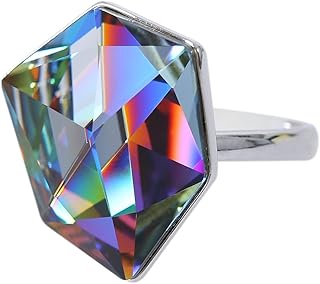 Brilliant sterling silver ring with moonstone hexagonal swarovski stone for women, size 7.. Shop across categories at DIAYTAR NIGERIA with the confidence of affordable prices and delivery within 8 days.