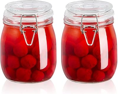 Glass storage containers with hermetic lids, glass food conservation jars, Mason jars to keep cereals, pasta, sugar, honey, beans, spices (750 ml x 2).. DIAYTAR NIGERIA provides endless shopping possibilities with affordable prices and prompt delivery service.