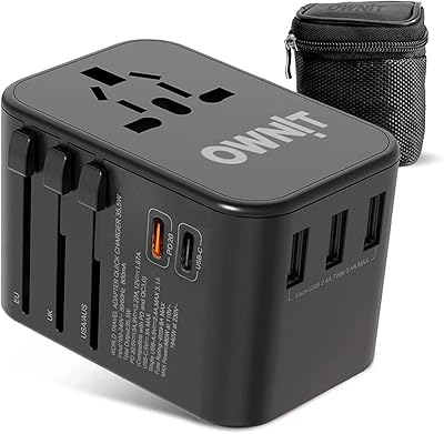 Travel adapter ONIT 35.5 W PD, Universal Adapter QC 3.0, International travel adapter with 20 W PD double type-C, universal adapter with 3 fast USB ports for the United States, the United Kingdom and Australia with bag.. DIAYTAR NIGERIA: Where affordability and variety come together with nationwide 5-8 day delivery.