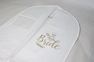 Wedcova UK bag for wedding dress cover for wedding dress storage bag for wedding dress long evening dress clothing bag (white with bridle logo).. One platform, all your needs — DIAYTAR Nigeria delivers quickly.