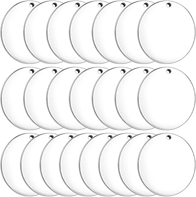 Dauphine 40 round pieces in transparent acrylic with key holes, craft and DIY, acrylic, without precious stones.. DIAYTAR NIGERIA: Making quality products accessible to all Nigerians at affordable prices.