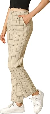 Women's checkered pants with relaxed elastic waist for work and office.. Your home for smart shopping — DIAYTAR Nigeria delivers fast and cheap.