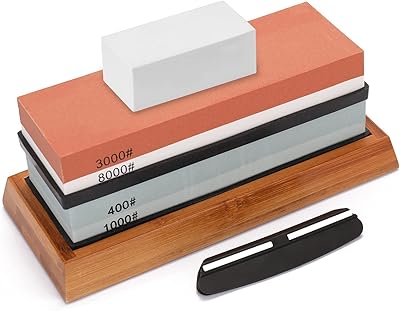 Set of luxury sharpening stones, grain 400/1000 3000/8000, high quality sharpener and cutting sharpener with non -slip base.. Shop confidently with Nigeria's most trusted e-commerce platform, offering swift and affordable delivery.