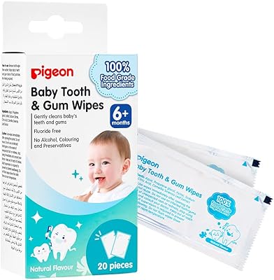 Pigeen, wet wipes for teeth and gums of children, natural aroma, fluoride without alcohol, without coloring or preservatives, natural aroma, 20 pieces.. Discover shopping made effortless with DIAYTAR NIGERIA's comprehensive platform and quick shipping.