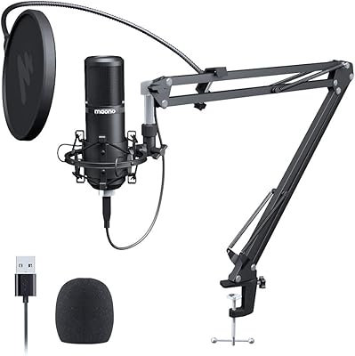 Maono Au-PM421 USB microphone kit with mood and gain button on the microphone.. DIAYTAR NIGERIA delivers more than products - we deliver affordable shopping satisfaction nationwide.