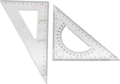 Pack of 2 transparent square triangular rules: 30/60 ° and 45/90 °.. Shop with confidence at DIAYTAR NIGERIA, enjoying competitive prices and delivery within 8 days.