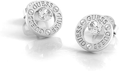 Creole earrings in rhodium crystal for women, standard, stainless steel, crystal.. Shop confidently on DIAYTAR Nigeria — everything you need, delivered quickly.