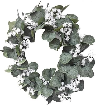 Spring crowns, garland of Eucalyptus leaves of 42 cm artificial plants simulation with cotton for the wall decoration of house entrance door.. With DIAYTAR Nigeria, your wishlist becomes reality, fast.