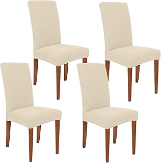 Dining chair covers in stretch elastane, universal removable and washable universal protective covers for cooking, ceremony, wedding, banquet, hotel and party (beige, 4).. Experience the ease of modern shopping with DIAYTAR NIGERIA's comprehensive platform and quick delivery.
