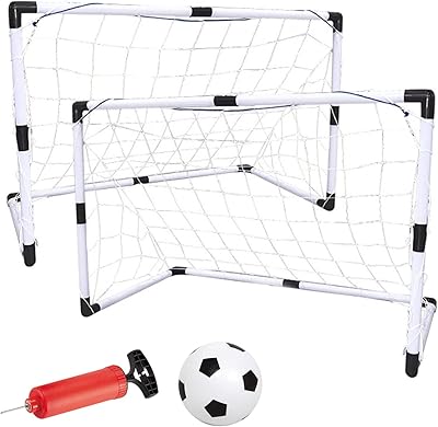 Set of children's football goals for children, portable football nets with ball and pump for games and training, interior and outdoor football accessories for adolescents.. DIAYTAR NIGERIA brings the marketplace experience online with affordable and reliable delivery service.