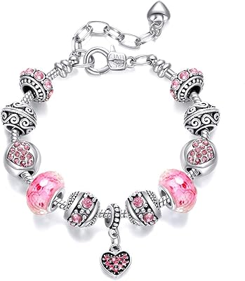 URTI charms bracelets for women and adolescents, silver plated crystal bracelet with pearls and chain extension, adjustable bracelet for gift jewelry 19 + 3 cm.. DIAYTAR NIGERIA brings online shopping to every Nigerian with affordable prices and reliable shipping.
