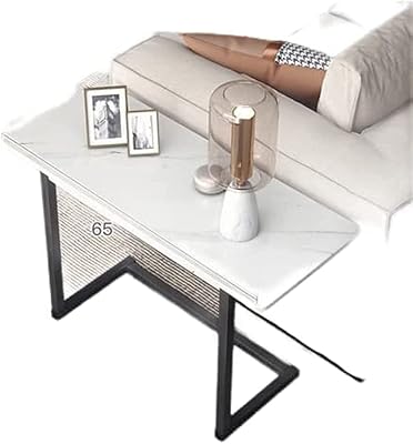 Simple modern coffee table, small corner, marble pattern, living room table, metal furniture (white).. DIAYTAR NIGERIA combines affordability, variety, and convenience with nationwide delivery services.