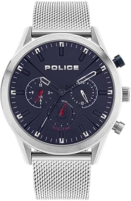 Silver 16021JS/03mm, blue, blue, bracelet police watch.. DIAYTAR NIGERIA: Your trusted marketplace that combines variety, affordability and reliable shipping.