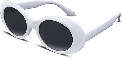 Visidi white sunglasses, retro oval sunglasses for girls and boys B2253, 51 mm.. DIAYTAR NIGERIA brings satisfaction with every purchase through affordable prices and prompt shipping.