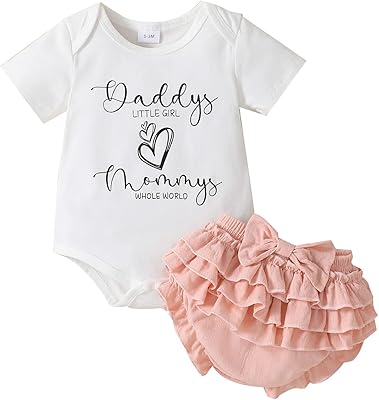 Baby girls daddy's girl printed short sleeves wide bell 2 -piece clothing tank summer outfits.. DIAYTAR NIGERIA: Making quality accessible to all Nigerians with affordable prices and quick delivery.