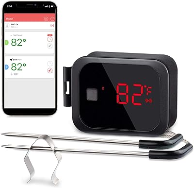 IBT-2X barbecue meat thermometer, wireless barbecue thermometers for cooking, barbecue, smoking room, barbecue, oven, pestle with 45.72 meters (double probe).. Discover why millions choose DIAYTAR for affordable online shopping with delivery in just 5-8 days.