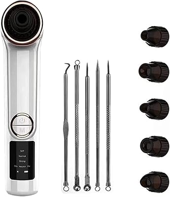 Tedoy black dots elimination device to clean the pores with electrical suction, deep cleaning device of the face, 5 suction heads (white).. DIAYTAR NIGERIA: Bringing quality products to every Nigerian home at prices everyone can afford.