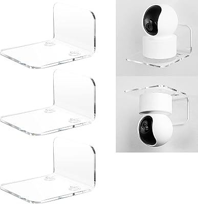 Set of 3 floating wall shelves in acrylic for security cameras, baby monitors and speakers - Robust universal mini bands, without drilling (transparent).. Experience the ease of one-stop shopping with DIAYTAR NIGERIA's diverse catalog and nationwide delivery.