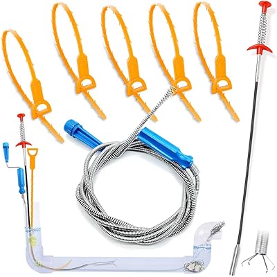 Kalevel 7 pieces cleaning plastic and metal pipes, cleaning tool to remove hooves, long collector, for toilet, bath, kitchen sink, shower (3 styles).. DIAYTAR NIGERIA: Your affordable gateway to thousands of products delivered promptly nationwide.