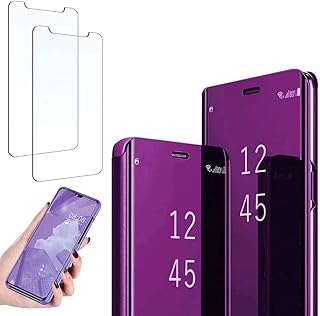 Ttianfa Huawei Enjoy 9 Plus Coque Flip Cover mirror shell, 360 screen protector antichoc support transparent TPU function compatible with Enjoy 9 Plus, Violet.. Shop with purpose and save with DIAYTAR NIGERIA's extensive platform and nationwide delivery service.