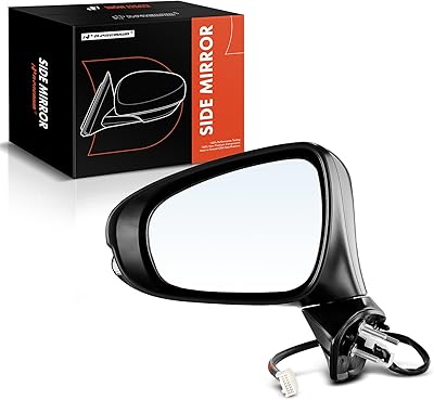 A-Premium replacement mirror for Lexus ES350 2013-2018 ES300H, black color, with electric glass adjustment, light signal, manual foldable glass type, flat drive side (left).. DIAYTAR NIGERIA makes quality accessible to all with our affordable prices and quick delivery service.