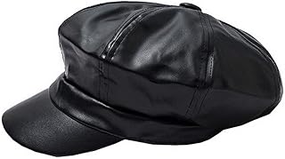 Hat pointed beret in leather PU leather for woman visor hat.. DIAYTAR NIGERIA: Where smart shoppers find everything they need at prices they can afford.
