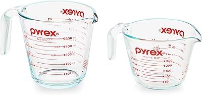 Pyrex glass cups, batch of 2, includes 1 cup and 1 measurement cup for liquid, tempered glass for dishwasher, freezer, microwave, preheated oven, essential kitchen utensils.. DIAYTAR NIGERIA: Where affordable shopping meets reliable nationwide delivery in less than a week.
