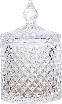 Fofi crystal candy box with woven crystal lid, sugar covered with glass, cookie pot.. Shop efficiently from anywhere with DIAYTAR NIGERIA's comprehensive platform and quick delivery options.