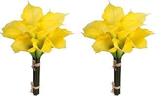 Yatai 24 pieces of Lys Calla Artificial Lys with real touch, wholesale wedding flowers, artificial plants for wedding bouquets, arts, crafts and projects decorations (yellow).. From tech to toiletries, DIAYTAR Nigeria delivers without delay.