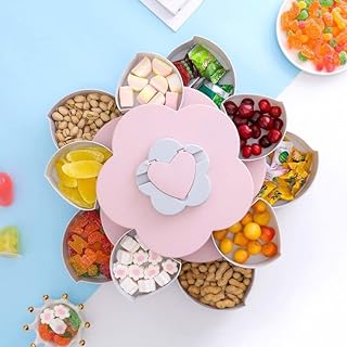 Set of Amater service trays, double petal tray, divided service bowls, service container for nuts and candy for nuts, candies, cookies and fruits (pink).. Get top brands at bottom prices, only on DIAYTAR Nigeria.
