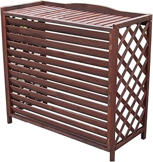 Wooden air conditioner support with floral design, outdoor air conditioner fence, solid wood air conditioner cover, solid wood air conditioner cover, storage support for outdoor plants, 100x94x43cm.. DIAYTAR NIGERIA: Where quality meets accessibility with affordable prices and prompt shipping.
