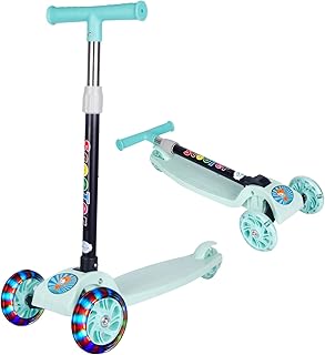 Foldable three-wheeled knobs with children's three-wheelers, scooter for toddlers with LED light wheels, adjustable height and best gifts for children (green).. Experience retail satisfaction with DIAYTAR NIGERIA's comprehensive platform and prompt shipping service.