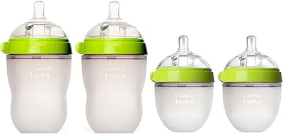 Comotomo - bottles - Baby nutrition - Green - 4 - 2 bottles of 5 oz and 2 bottles of 236 ml.. DIAYTAR NIGERIA combines affordability, variety, and convenience with nationwide delivery services.