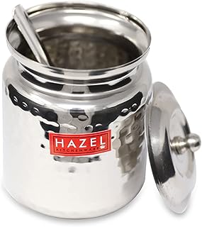 Oil container and stainless stainless steel ghee - 600 ml, silver.. DIAYTAR NIGERIA: Making online shopping accessible with affordable prices and nationwide delivery service.