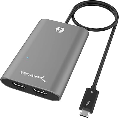 SYPRINT THUNDERBOLT 3 to Double HDMI 2.0 adapter [supports up to two 4K 60 Hz screens on Mac and certain Windows systems] (TH-W3H2).. Experience the future of online shopping with DIAYTAR NIGERIA's extensive product range and competitive pricing.
