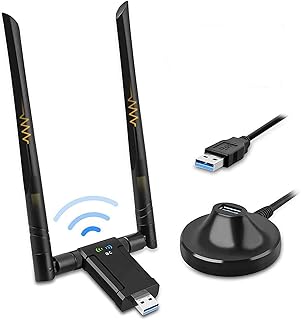 Wire WiFi WiFi adapter for PC, Double Double Bande 1200 Mbps 2.4G/5G Dong with USB 3.0 support, High gain antenna and Wireless Network Extension Cable for Windows 11/10/8/7 and Mac OS Noir.. Discover shopping made effortless with DIAYTAR NIGERIA's comprehensive platform and quick shipping.