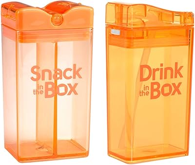 Portable drinking box + box in box, orange, 8 oz, pack of 1.. DIAYTAR NIGERIA: Where affordability meets variety, with thousands of products delivered in less than 8 days.