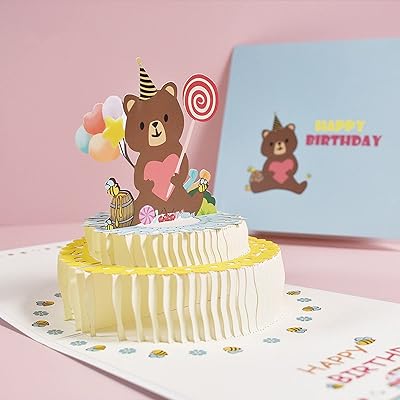 3D birthday cards, cartoon bear cake, children's folding birthday cards, greeting cards with envelopes, adapted to family, friends, children, lovers, parents, boys and girls.. DIAYTAR Nigeria is your reliable online shopping destination offering an extensive range of products across all categories. Enjoy fast nationwide delivery in just 5 to 8 days and some of the lowest prices in the market.