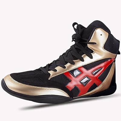 Boxing and wrestling shoes for men, women and young people - Martial non -slip shoes - durable training shoes adapted to the fight, boxing and weightlifting - black and gold.. Your trusted marketplace, DIAYTAR NIGERIA offers comprehensive selection with budget-friendly delivery.