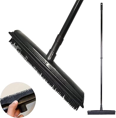 2 in 1 cocoraco rubber brush for hair removal of cat and dog hair with 48 -inch long handle to vacuum hard wood and tiles floors.. DIAYTAR NIGERIA: Making online shopping accessible to all Nigerians with our affordable platform.