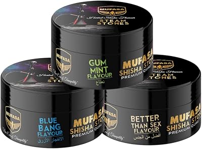 Chicha stones based on Mufasa Premium plants, Blue mint gamme better than flavor (100% nicotine or tobacco) pack of 3 hookah flavors.. DIAYTAR NIGERIA: Empowering Nigerians with access to affordable products delivered within 8 days.